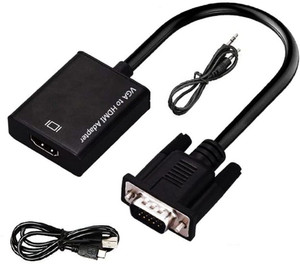 TERABYTE  TV-out Cable Premium VGA Male to HDMI Female Converter Cable Adapter with Audio Output
