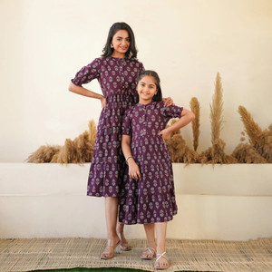 Nitesh Textile Printed Mother & Daughter Dress Twinning Set