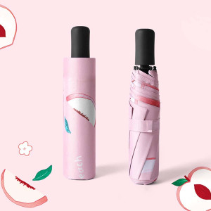 KEKEMI 3 Fold Fruit Manual Sun & Rain Umbrella
