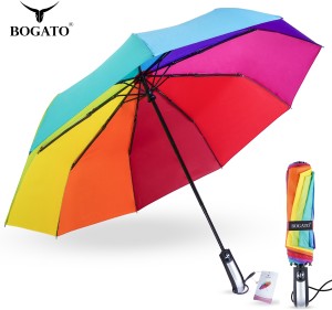 BOGATO™ 3 Fold Umbrella | Auto Open Close Umbrella | Windproof Rainbow Umbrella