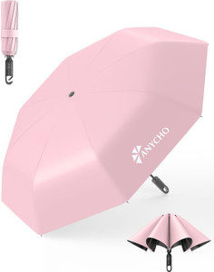 Anycho Big Umbrellas For Men And Women With Carabiner Handle, Auto Umbrella For Women Umbrella