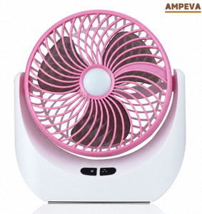 Ampeva ®High-Speed 4000mAh Rechargeable-Table Fan with LED Light, Portable Fan, USB Fan USB Battery Powered Quiet Personal Fan, 3 Speed For Kitchen, Home, Office USB Fan