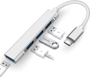 sounce 4-in-1 Portable USB Hub with Aluminum Shell USB 3.0 for PC, Tablet, Smartphone Mini, USB | SNC-UH4P-WHT USB Hub