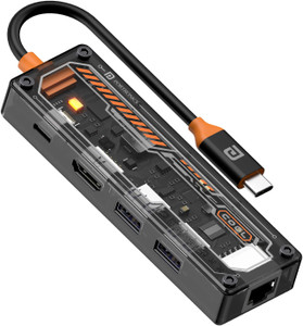 Portronics MPort View One 5in1 Type-C USB Hub, fast 3.0,4K HDMI,RJ45 Ethernet,2.0,Laptop,PC POR-2872 USB Hub