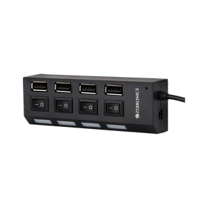 ZEBRONICS 150HB, 4 USB Ports and LED Indicator with Individual Switch ZEB-150HB USB Cable