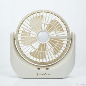 Terviiix JY-1881 Strongwind HighSpeed 5-Speed Rechargeable Table Fan with LED Light, Portable Fan USB Fan