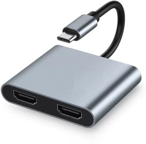 RuhZa Type C to Dual HDMI Adapter 2 in 1 USB 3.1 (USB C) to Dual HDMI Adapter USB Hub