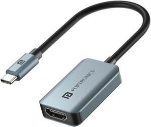 Portronics Mport X Type-C to HDMI Adapter with 4K@60Hz UHD & Aluminium Alloy Body HDMI Connector