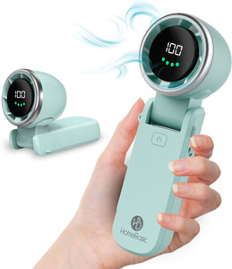HOMEBASIC Mini Portable Hanging Neck Fan, 5-Speeds, 13000RPM, Handheld with Digital Display USB Fan