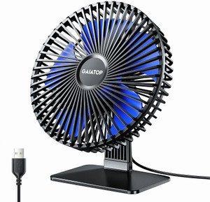 Gaiatop 4 Speeds Portable Mini Powerful Desktop Table Fan Small Table Fan, 6.5 Inch Ultra-quiet, 90° Adjustment for Better Cooling USB Fan