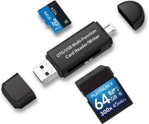 THE MOBILE POINT 2-in-1 USB C,Micro USB Compatible for SD, Micro SD,SDHC Memory Card, Otg Card Reader Laptop Accessory