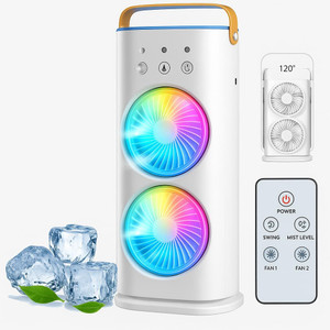 PYXBE Desk Fan with Mist Spray,Portable Desk Table Cooling USB Portable Double-Ended Spray Fan,Personal Foldable USB Air Cooler, Rechargeable Fan