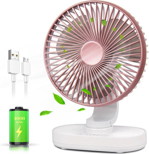 CITRODA (RECHARGEABLE TABLE FAN),4000MAH,3 FAN BLADES,SWING FAN,HIGH SPEED FAN Portable table fan ,Camping Traveling Kitchen Office Outdoor Rechargeable Fan