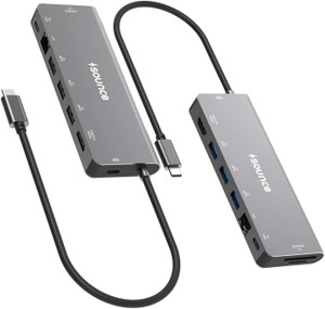 sounce 9 in 1 USB Type C Hub Multiport Adapter with 4K@30Hz HDMI, Type C 60W PD Hub with LAN & Card Reader|SNC-9in1-HUB USB Hub
