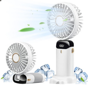 Sampri Mini Handheld Fan, Portable Fan USB Rechargeable, Small Pocket Fan Multifunction Foldable Folding Rechargeable Fan With Powerful LED Light USB Fan