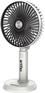 Artifax Rechargeable Portable Fan | 90° Rotation | 3-Speed | Built-in Mobile Holder | Compact & Easy to Use USB Fan
