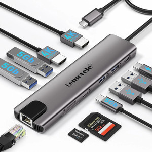 Lemorele USB C Dual HDMI Docking Station 11 in 1 Dual Hub Suitable for Laptop & Monitor TC65L HDMI Connector