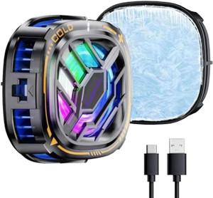 Cubonic X76 Magnetic Phone Cooler Fan, RGB Portable Temperature Display Radiator Wired Magnetic Mobile Cooler, Cooling Pad, Enhanced Refrigeration Chip USB Fan
