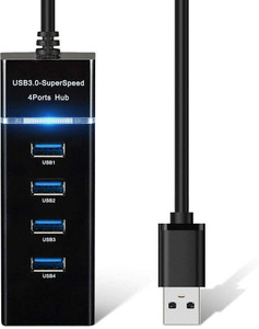 SKOG High Speed 4 Port USB Hub 3.0 Super Speed| Mini Hub Powered for Pendrive, Mouse , Keyboards, Camera, Mobile, Desktop, Tablet, PC, Laptop, Cameras, USB Speakers USB Hub