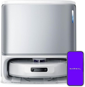 Narwal Freo Z Ultra_white Robotic Floor Cleaner with 12000Pa Suction, Dual RGB Cameras, AI Avoidance, Adaptive Hot-Water Self Wash, Self-Emptying, Pet Hair, Quiet, Google Home, Alexa, Siri Compatible (WiFi Connectivity)