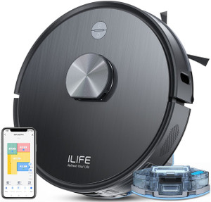 ILIFE A20 Pro LiDAR Robot Vacuum & Mop @6500Pa Suction, 5200mAh Battery, 'Y' Path Robotic Floor Cleaner with 2 in 1 Mopping and Vacuum, Reusable Dust Bag, Anti-Bacterial Cleaning (WiFi Connectivity, Google Assistant and Alexa)