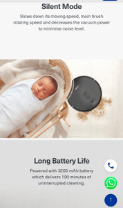 EUREKA FORBES LVAC VOICE PRO Robotic Floor Cleaner with 2 in 1 Mopping and Vacuum (WiFi Connectivity, Google Assistant and Alexa)