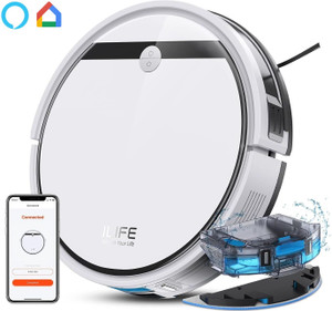 ILIFE V3x Hybrid Dry & Wet Robotic Vacuum Cleaner, Smart App @3000Pa Strong Suction Robotic Floor Cleaner with 2 in 1 Mopping and Vacuum, Reusable Dust Bag, Anti-Bacterial Cleaning (WiFi Connectivity, Google Assistant and Alexa)