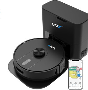 VRT MT-900 Smart LiDAR Robot Vacuum with Auto Dust Disposal – 6000Pa, Voice Control Robotic Floor Cleaner with 2 in 1 Mopping and Vacuum, Anti-Bacterial Cleaning (WiFi Connectivity, Google Assistant and Alexa)