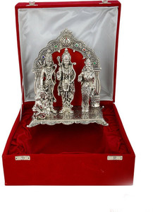 INTERNATIONAL GIFT Silver Plated Ram Darbar Statue Hindu God Idol Showpiece I Handicraft I Home Decor I Gift Item | Religious Idol Religious Tile