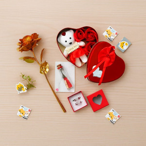 THE CLICK INDIA Artificial Flower, Jewellery, Soft Toy, Message Pills Gift Set