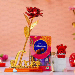 Dreamica Artificial Flower, Keychain, Message Pills Gift Set