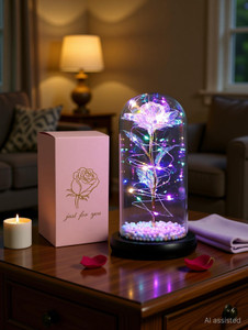 Shreeshann Artificial Flower, Lamp Gift Set