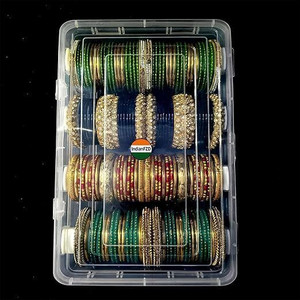 आर्कडिकम Plastic Bangle Storage Box – Clear Jewelry Organizer ज्वेलरी, बैगंल्स, रिस्ट वॉच, हेयर बैंड्स स्क्रंचीज़ एक्सेसरीज़ वैनिटी बॉक्स