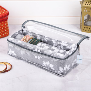 HOMESTIC Flower Single-Rod Top Visible Window Bangle Box for Woman|Gray Bangle Box Vanity Box