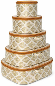 ultimatefashionista Pack of 5pc Cosmetic Box Storage Case, Bangle Box, Makeup Organizer, Cosmetic Box Vanity Box