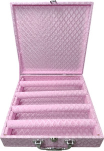 Packpro Solutions Bangle Box 4 Rod Soft Velvet Pink with D-Lock Vanity Cases Bangle Storage D Lock Vanity Box Vanity Box