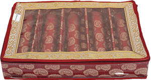 होमस्टिक Teardrop Pattern Laminated 5 Rod Box With Tranasparent Top (Red) बैंगल बॉक्स वैनिटी बॉक्स