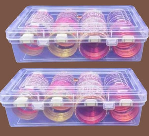 Ascommunica Clear Multipurpose Storage Box – Pack of 2 Bangle Box Vanity Box