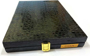 DARSHIK TRADERS Jewellery Chains Display Box 12x8" inch 6 Hooks Organizer with Faux Leather Finish Velvet slot, Stylish,durable,, practical and convenient Vanity Box
