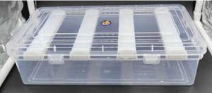 UFEnterprises Multipurpose transparent plastic storage box with 4 rods for women and girls STORAGE BOX, BANGLE BOX, VANITY BOX, Sample box, jewellry box Vanity Box