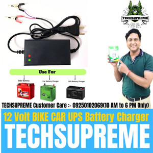 TechSupreme With Auto Cut Off & Overcharge Protection 14 Volt 2 Amp Battery Charger D3 Car Inverter