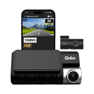 Qubo Smart Dashcam Pro 3K + Rear Dashboard, In-car Camera System