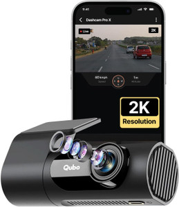 Qubo Smart Dashcam Pro X In-car Camera System (1 Camera, 1296p)