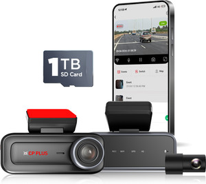 CP PLUS 4G Car Dashcam Full HD Front + Rear Live GPS Night Vision 1 TB Dashboard Camera System