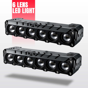 automunk SIX LENS LED LIGHT WHITE YELLOW FLASHING POWERFULL Fog Lamp Car, Motorbike, Truck, Van LED (12 V, 60 W)