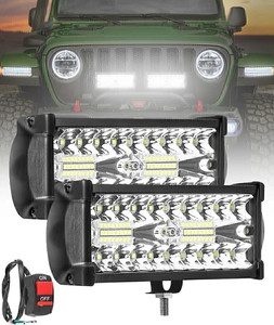 CARZEX NEW Waterproof All Cars Bar light LED Focus Beam Light And Flood Light Off-Roading for Night Time and Highway Travelers. (36 LED 7 INCH). Headlight Car LED (12 V, 55 W)
