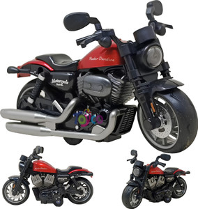 Toyco 1:14 Scale Pull Back Diecast Alloy Classic Motorcycle Toy Bike Simulation Model