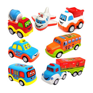 Learn With Fun Unbreakable Pull Back Texi Car Truck Bus Plane Toy for Boys girls Kids