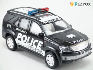PEZYOX POLICE INTERCEPTOR PLASTIC PULL BACK FORTUNE SUV TOY CARS