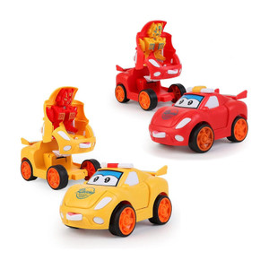 Space Age Mini Pull Back Racing Car to Transformer Robot Toy for Kids